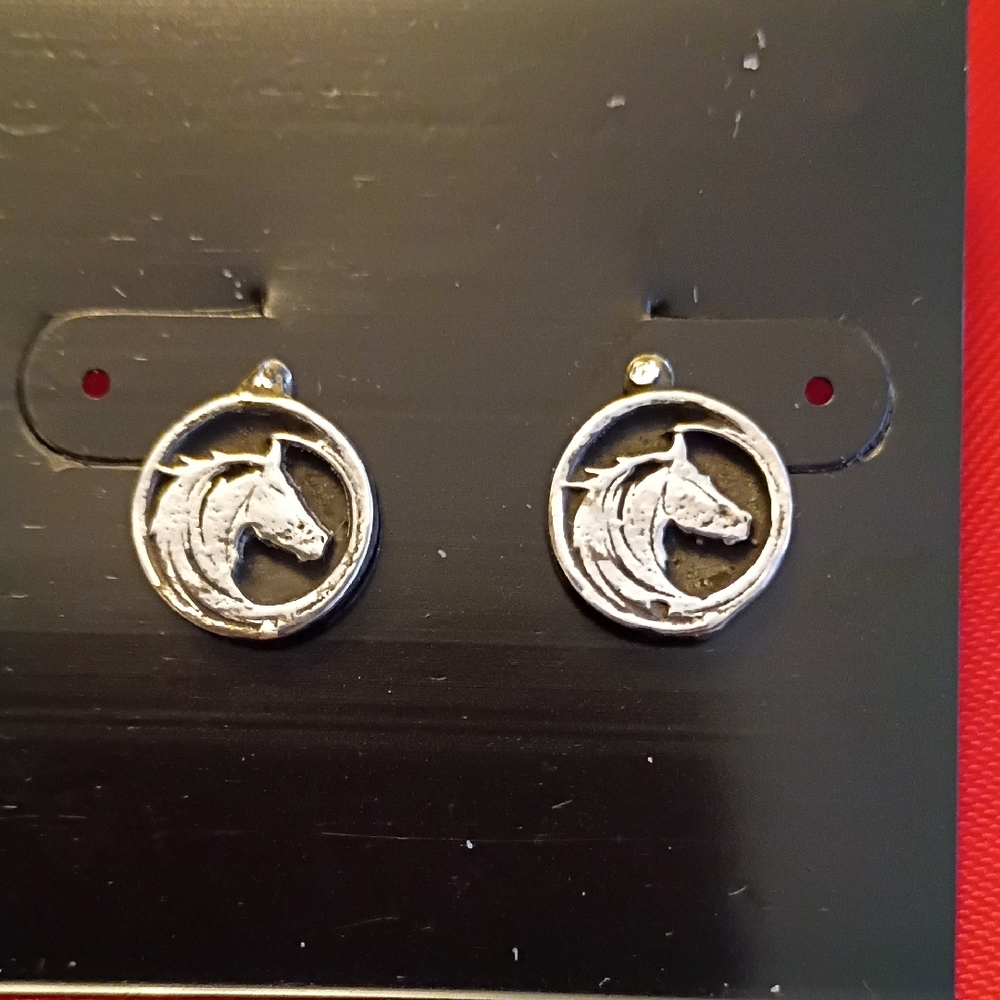 925 Silver Horse Earrings